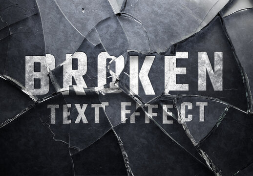 Smashed And Broken Glass Text Effect Mockup. Generative Ai