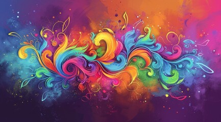 Colorful abstract art painting on a canvas.