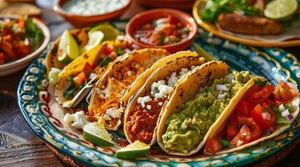 Vibrant Taco Feast with Fresh Ingredients