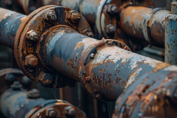 background of rusty industrial pipes