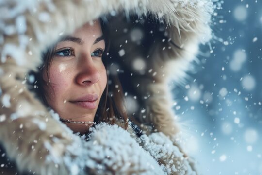 Arctic eskimo indigenous woman portrait