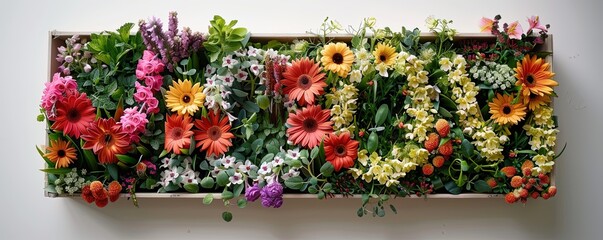 Fototapeta na wymiar Spring flowers in boxes in form of MOM word.