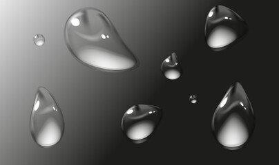Transparent liquid forms. Vector illustration of a water drop.