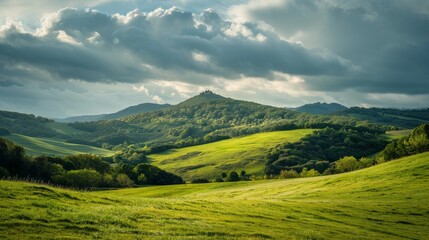 Obraz premium Green Rolling Hills Landscape