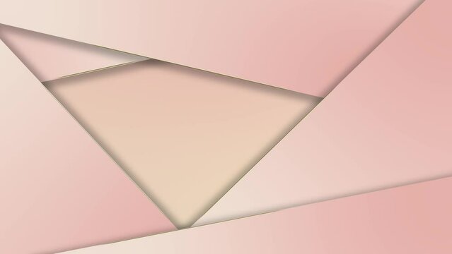 Soft Light Color Business Background. Elegant motion of soft pink gradient shapes with golden shine border line.
