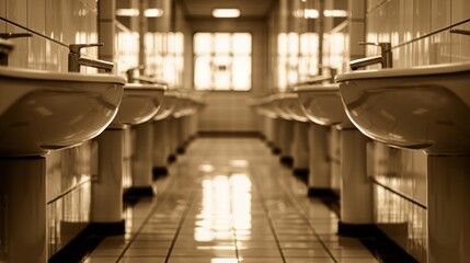 Sepia-Toned Bathroom Sinks