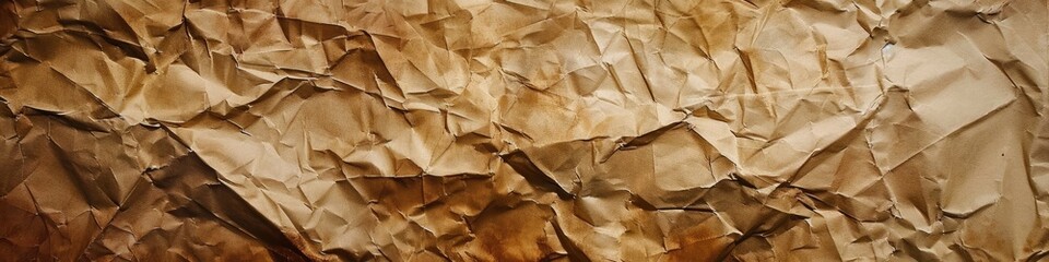 Delve into the subtle complexities of a crumpled paper texture background, tinged with earthy brown hues, conveying a sense of groundedness and stability.