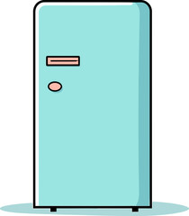 Illustrated Refrigerator Vector in a Home Setting