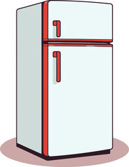 Realistic Refrigerator Vector with Freezer Section