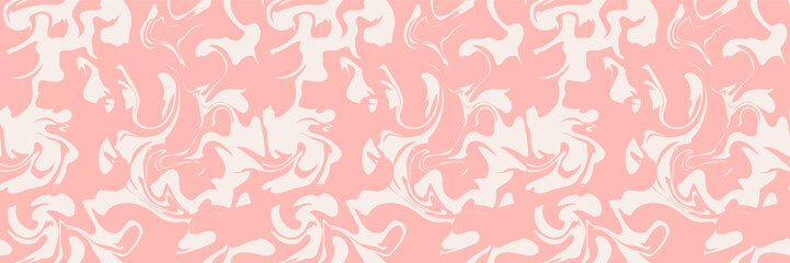 Wavy Seamless Trippy Pattern in Peach Fuzz Colors. Abstract Vector Swirl Backgrounds. 1970 Aesthetic Textures with Flowing Waves