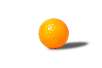 Old golf ball isolated on white background