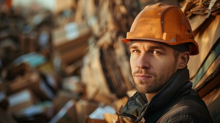 Worker at Recycling Plant