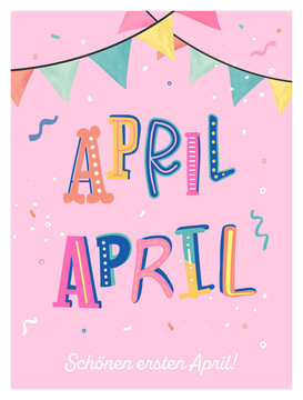 Fun and colorful April Fools' design, detailed Typography and party background, great for web banners, wallpapers, greeting cards - vector design