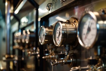 Detailed View of Coffee Roasting Machine's Temperature Gauges