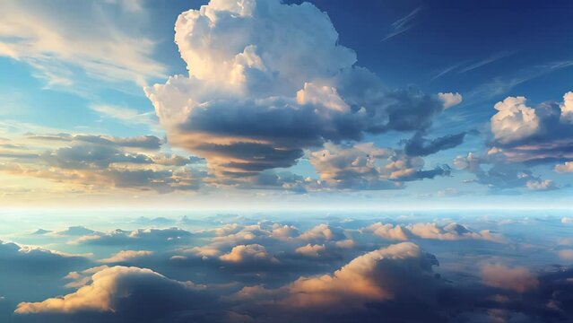 Sky and Sea with Clouds: A serene view of blue skies and clouds above the sea, capturing the beauty of nature's ever-changing canvas