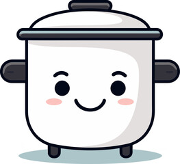 Detailed Rice Cooker Image with Food Steaming on Top