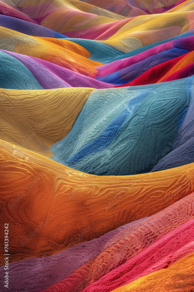 Poster surreal colorful landscape inspired by grand canyon. rock formations. abstract colorful background i