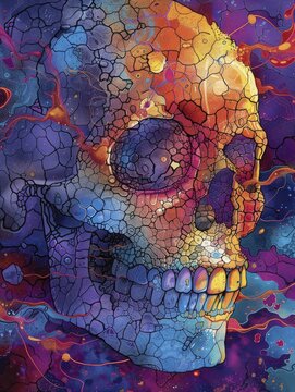 Relapsing Polychondritis Cartilage Inflammation. Dynamic Multicolor Neon Art