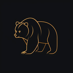 Simple line graphic logo of North American bear, simple minimal, cute--no realistic photo details сreated with Generative Ai
