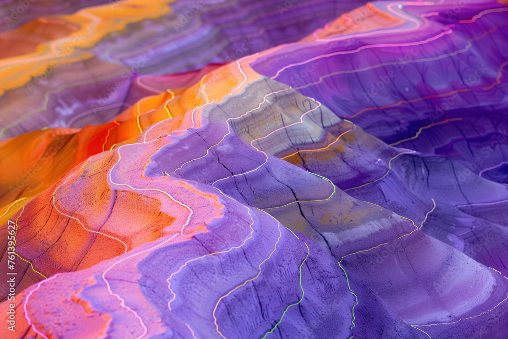 Aufkleber surreal colorful landscape inspired by grand canyon. rock formations. abstract colorful background i