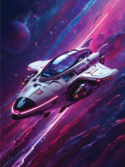 Spaceship In Outer Space