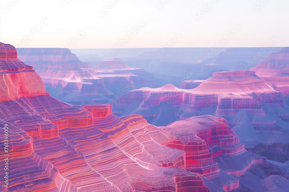 Aufkleber surreal colorful landscape inspired by grand canyon. rock formations. abstract colorful background i