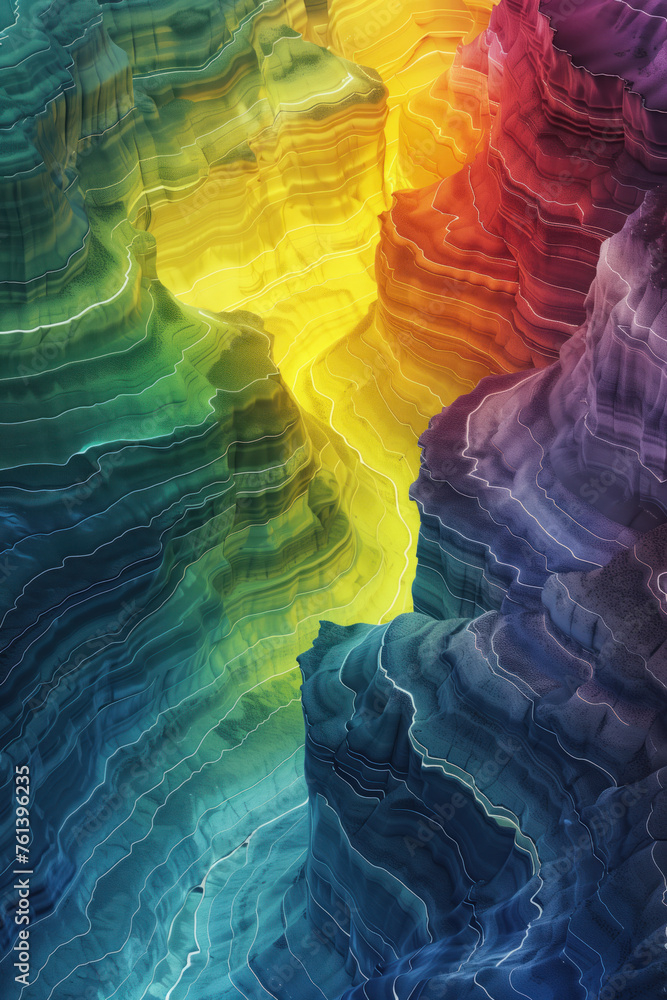 Aufkleber surreal colorful landscape inspired by grand canyon. rock formations. abstract colorful background i