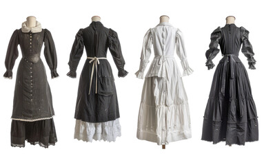 Victorian Workwear: Maid and Cook Attire - Generative AI - obrazy, fototapety, plakaty