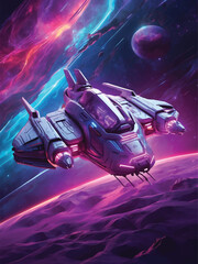 Space Ship In Outer Space