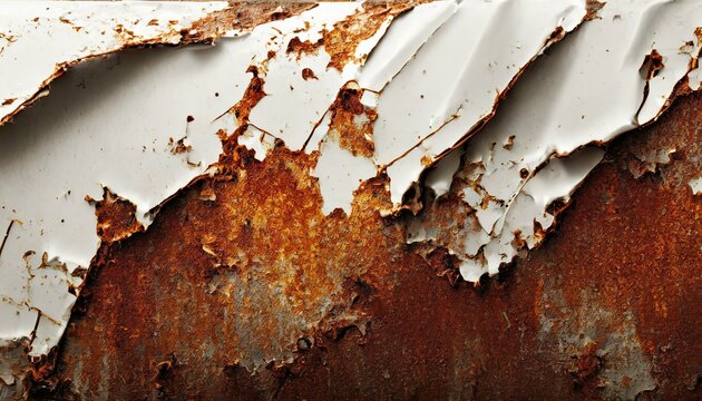Illustration of a white metal texture with rust.	