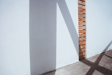 White Wall Divided by Wooden Inserts