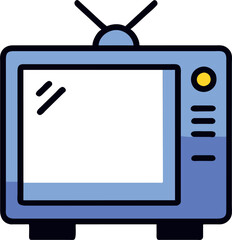television, icon colored outline