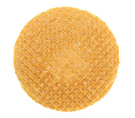 Dutch waffles with caramel isolated on white background, top view
