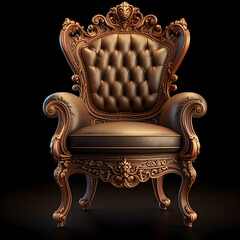 antique armchair isolated  , armchair, furniture, sofa, antique, vintage, seat, luxury, interior, old, classic, leather, design, style, royal, comfortable, wood, decor, decoration,Ai generated 