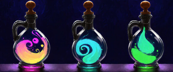 Magical potion bottle - obrazy, fototapety, plakaty