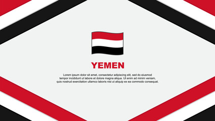 Yemen Flag Abstract Background Design Template. Yemen Independence Day Banner Cartoon Vector Illustration. Yemen Template
