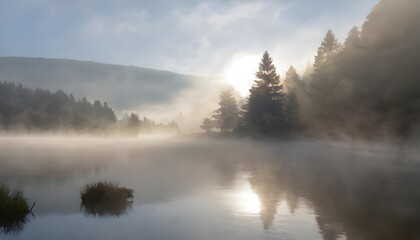Fototapeta premium fog over the river
