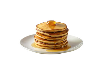 A plate of pancake. isolated on transparent background.