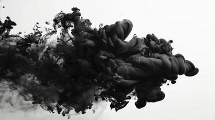 A black smoke trail, which is a visual representation of a jet engine - obrazy, fototapety, plakaty