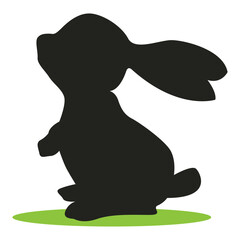 rabbit silhouettes. Rabbit logo isolated on white background. 