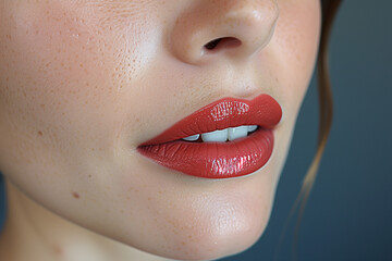 Naklejka premium Permanent Make-up on her Lips.