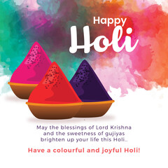 Happy Holi Celebration Greetings Card Illustration