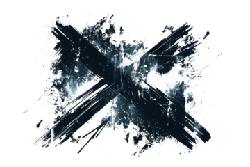 crossed out and underlined elements in grunge style.