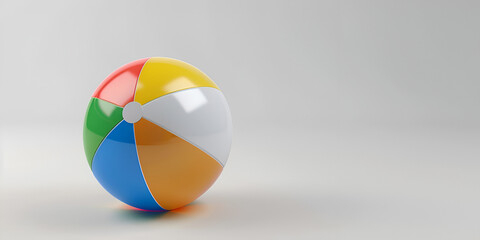 Beach Ball 3d rendering colored beach ball backside view  white background Illustrations 