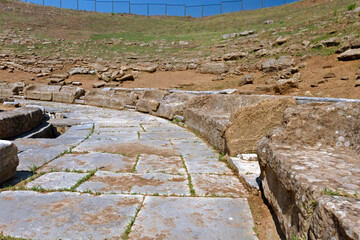 The ancient Greek theater of Stratos, in Agrinio region, Etoloakarnania prefecture, Central Greece.