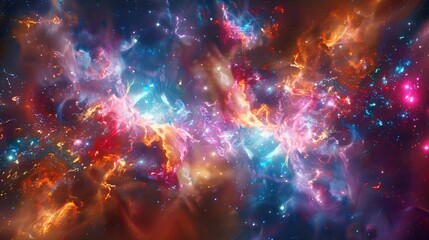 The vibrant lifecycle of stars from nebulae to supernovae captured in holographic artistry