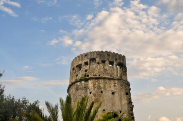 Top of the Tower of Ciapela, an ancient defensive bulwark located in the historic center and built...