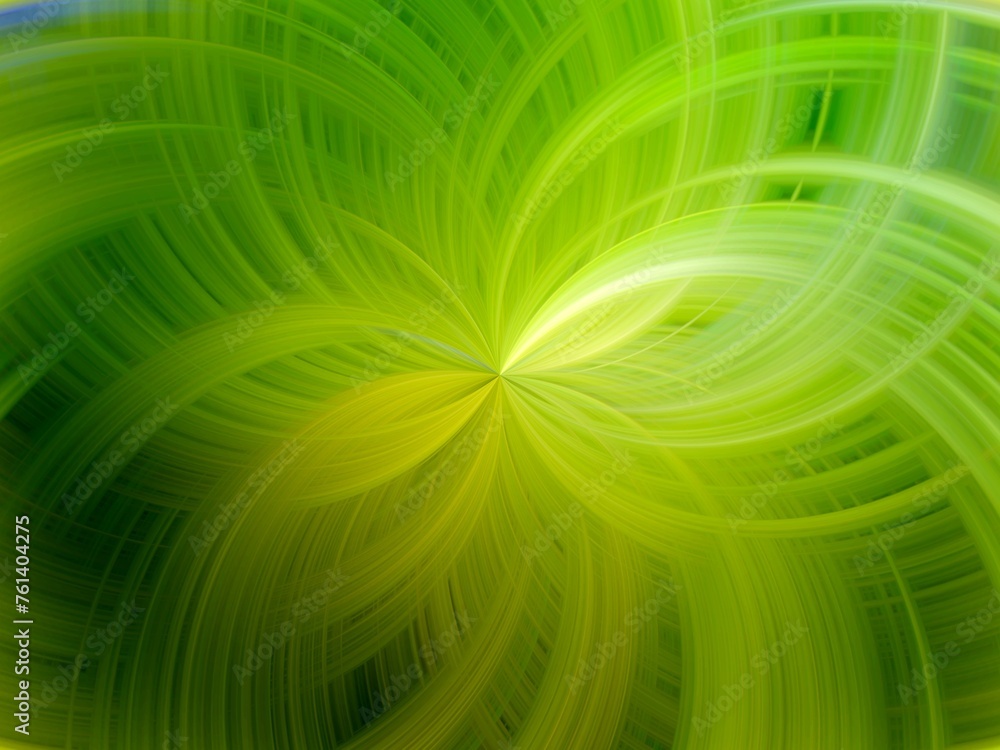Aufkleber green and yellow background with effect of rays in motion, lines curves, bends, lights and depth - a