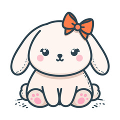 Fototapeta premium Cute Female bunny rabbit clip art. vector illustration