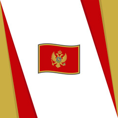 Montenegro Flag Abstract Background Design Template. Montenegro Independence Day Banner Social Media Post. Montenegro Flag